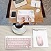 Wireless Keyboard and Mouse Combo, FD iK6620 2.4GHz Cordless Cute Round Key 79-Key Quiet Slim Compact Set for Laptop, Computer, Mac (No Numeric Pad)-Salmon Pink&White