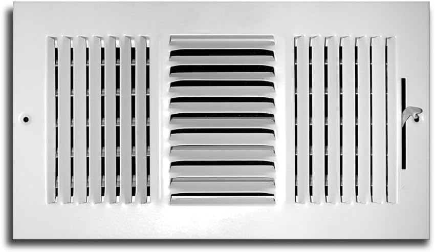 Registers, Grilles & Vents - Truaire C103M 10X06(Duct Opening Measurements) 3-Way Supply Sidewall or Ceiling Register Grille, 10-Inch x 6-Inch, White-Powder Coated