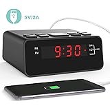 Clock Radio, Digital FM Bedside Alarm Clock Radio with USB Charger Port for Bedroom Guestroom or Livingroom