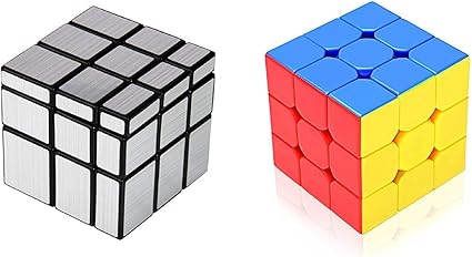 Toy Arena Super Magic Rubik Cube Puzzle Combo Pack Brainstorming Game Multicolor (3x3/Silver Mirror)