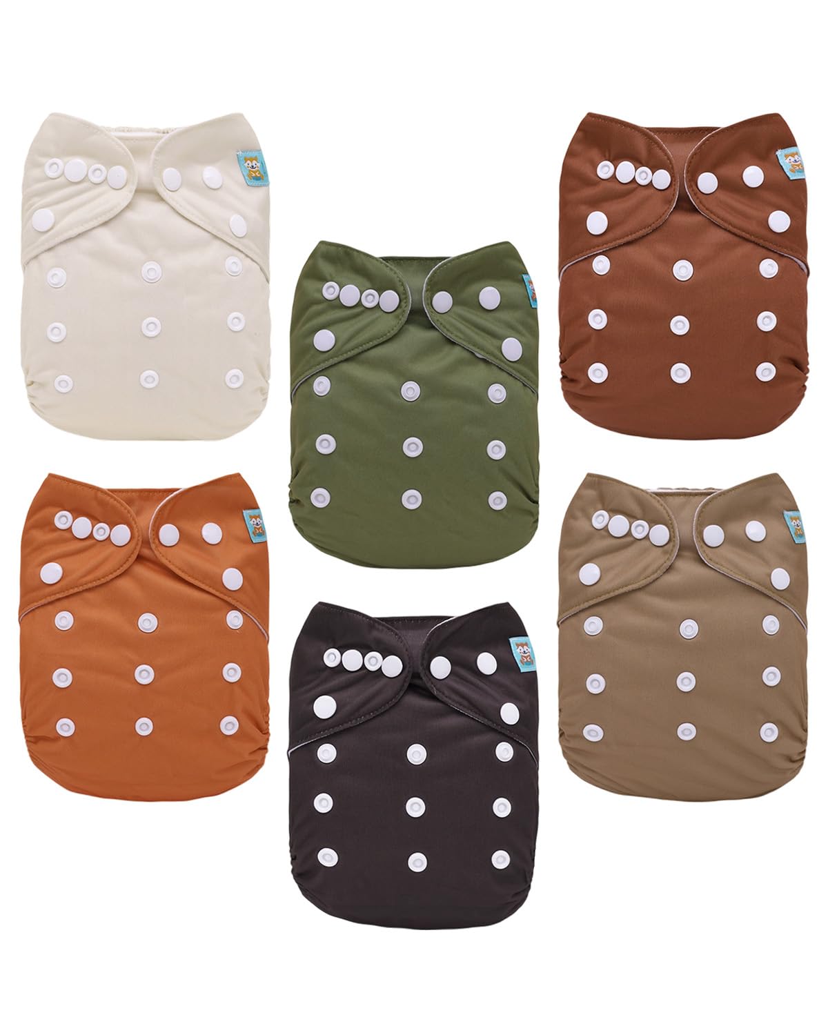 Photo 1 of ALVABABY Baby Cloth Diaper 6 Pack with 12 Inserts One Size Cloth Diaper Covers Adjustable Washable Reusable for Baby Girls and Boys