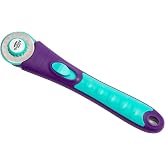 Mundial 28mm Rotary Cutter Stick- Ergonomic with Soft Rubber Grip, Ambidextrous Use, Japanese SKS-7 Steel Blade, Speeds Up Fabric Cutting, Dual-Action Safety Lock, Ideal for Quilting, Crafting, Sewing