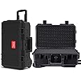 Regetek Waterproof Hard Case with Customized Foam & Wheels, 22 x 14 x 10 Inch Wheeled Rolling Case for Camera, Lenses, DJI drones, Gear, Equipment,Roller Case Shockproof IP67, TSA Friendly