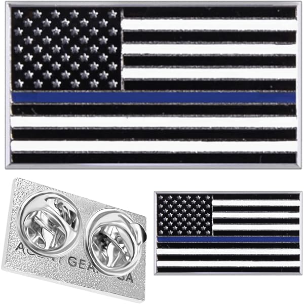 Police Pin American Flag Support Pin Police Pin Thin Blue Line American Flag Lapel ...