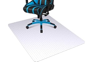 MILLELOOM Office Chair Mat for Carpet, 45'' x 53'' Computer Desk Chair Mat for Carpeted Floors, Easy Rolling Hard Mat for Office Chair on Carpets Anti-Slip Carpet Protector Mat Clear Ship Flat