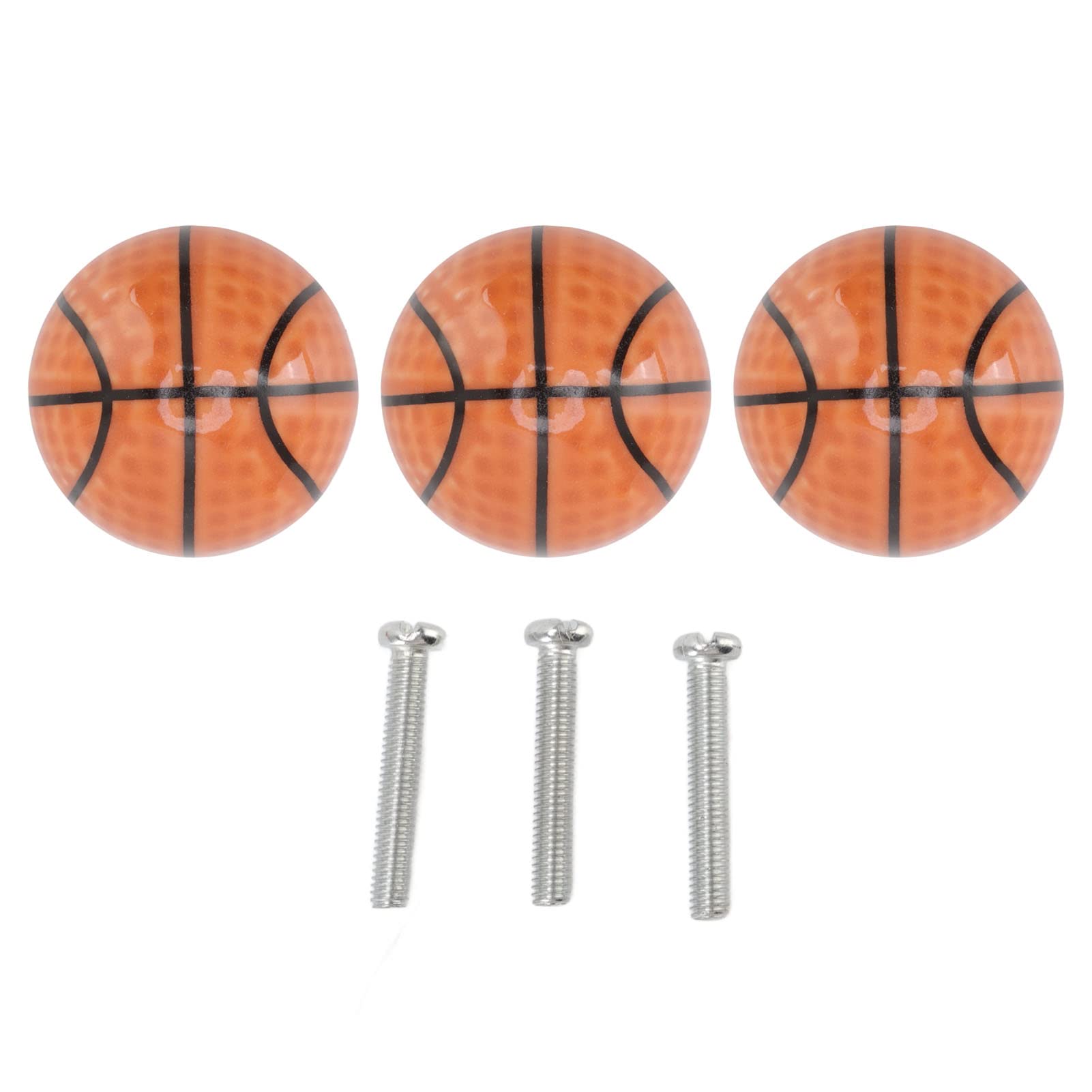 3PCS Drawers Knobs Furniture Knobs Drawer Handles,Basketball Cabinet Kitchen Home Knobs Ball Type Single Hole Drawer Ceramic Handle