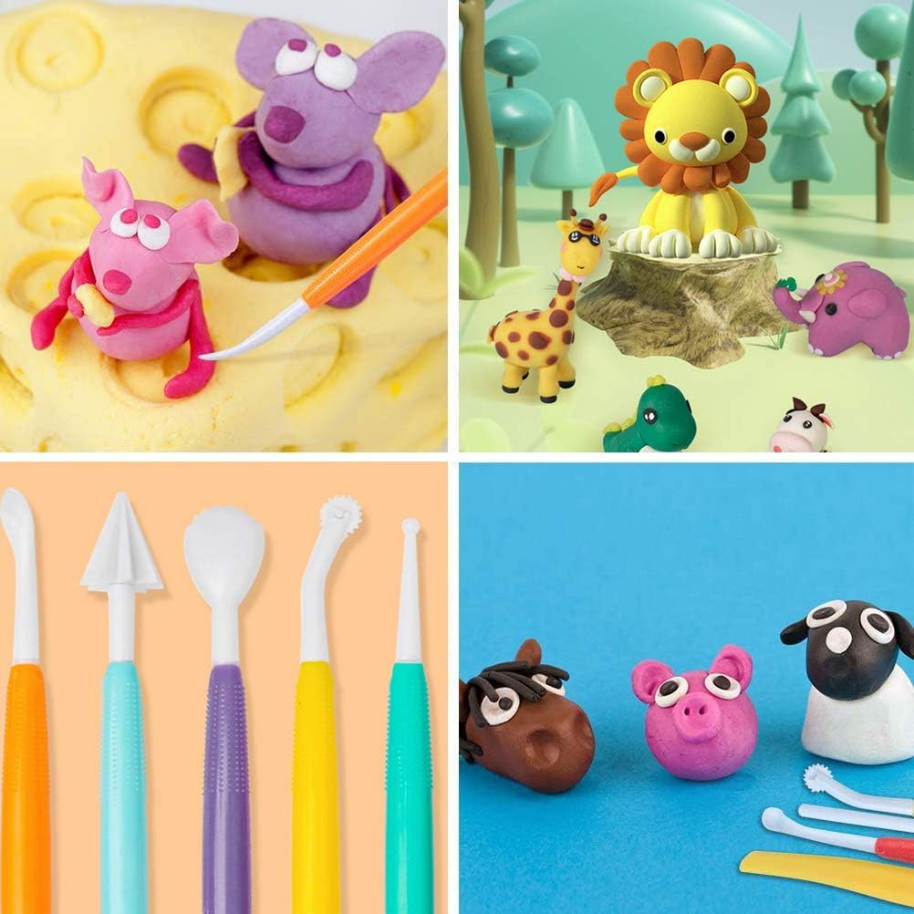 10 Pieces Clay Tools, Plastic Sculpting Tools Polymer Clay Tools Clay Tools Sculpting Ceramic Pottery Tool Kit for Shaping and Sculpting