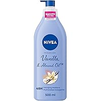 NIVEA Oil-Infused Vanilla & Almond Oil Body Lotion | Non-greasy, Fast Absorbing Daily Moisturizer |24H Deep Moisture |For all