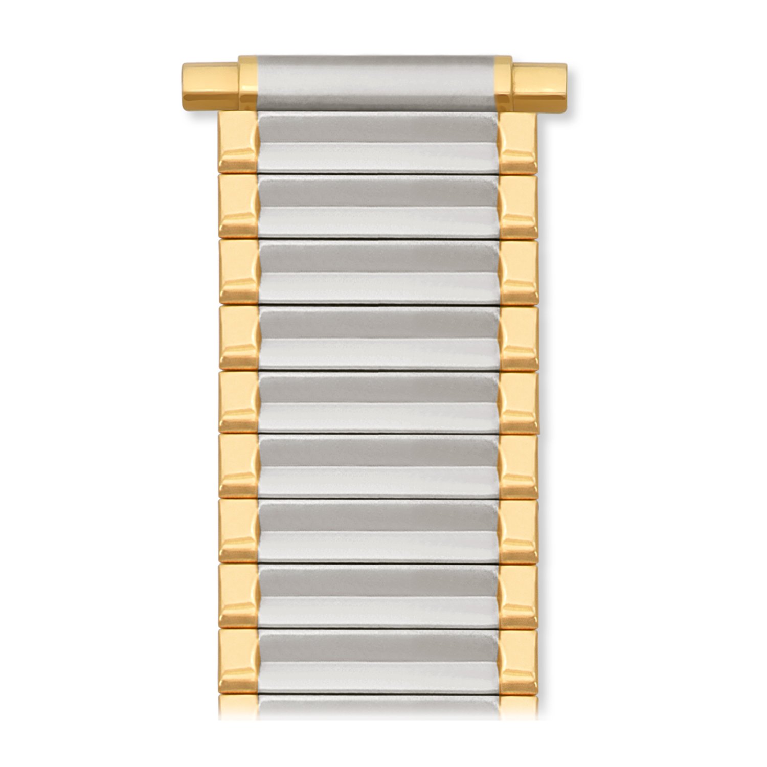 Speidel Men’s Stainless Steel Comfortable Stretch Watch Band, Dual Tone or Gold Tone Replacement Strap, 16-22mm, Straight End with No Clasp, Long or Extra Long