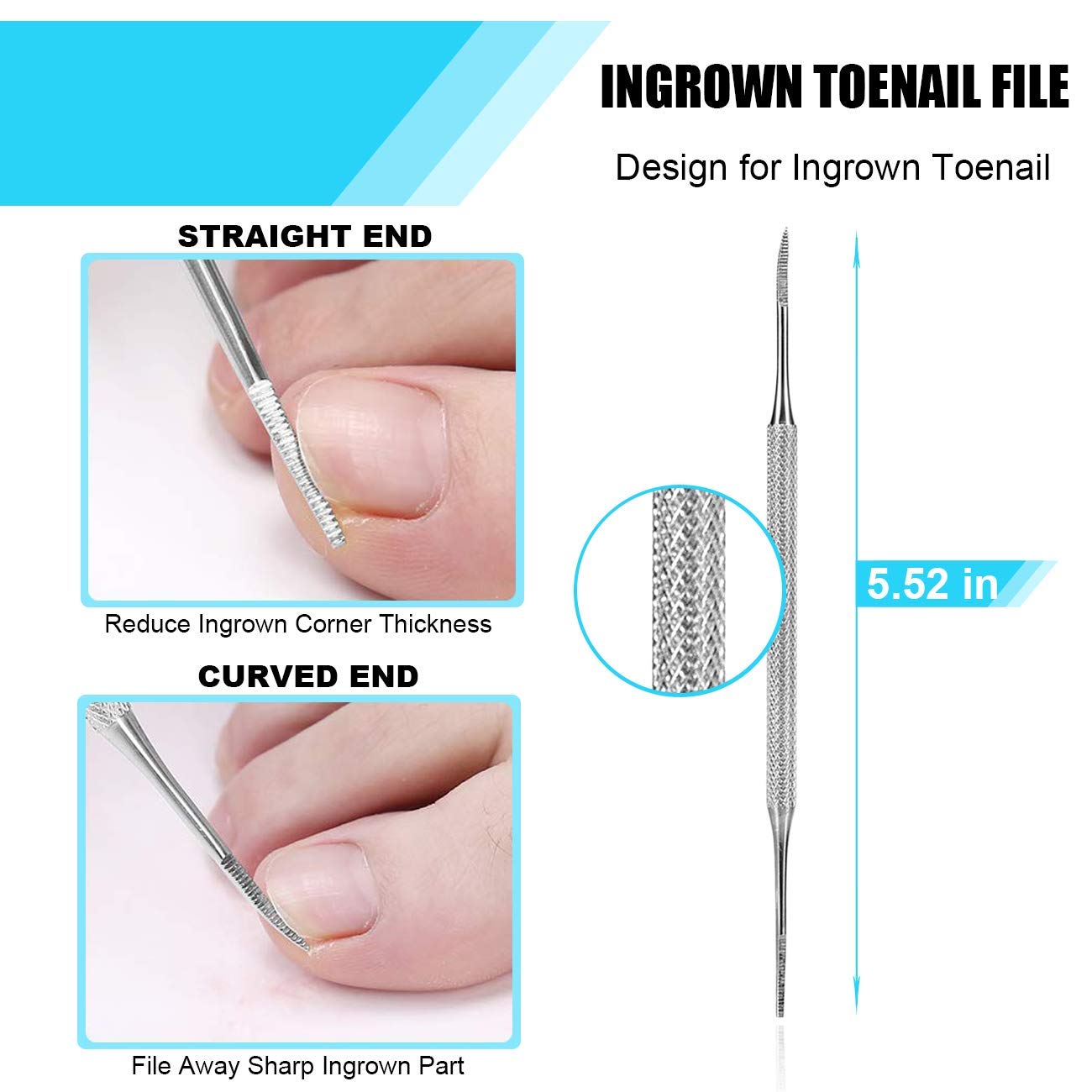 Ingrown Toenail Tool Kit (7PCS), Professional Toe Nail Clipper Set for Ingrown & Thick Nail, Stainless Steel Ingrown Toenail Kit, Surgery Grade Manicure Pedicure Tool By Dualeco: Beauty