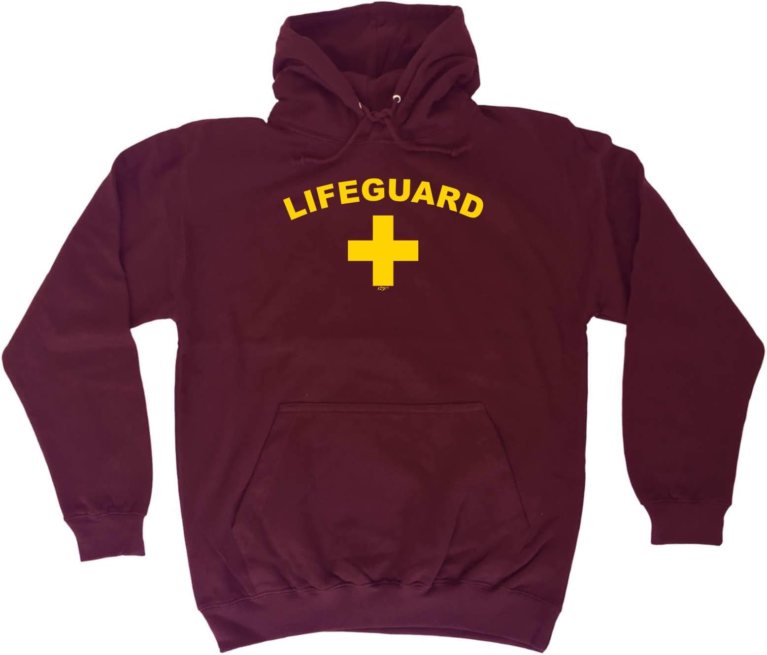 123tFunny Novelty Hoodie - Lifeguard Yellow Hoody Jumper Clothing