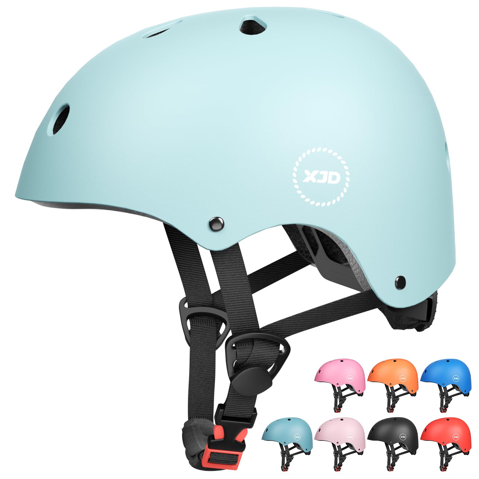 XJD Kids Helmet Toddlers Bike Helmet Age 3-13 Years Adjustable Skateboard Helmet for Cycle BMX Scooter Roller Skating for Children Boys/Girls (Light Blue, Medium)