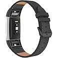 Simpeak Leather Band Compatible with Fitbit Charge 2, Genuine Leather Wristband Strap Replacement for Fitbit Charge 2
