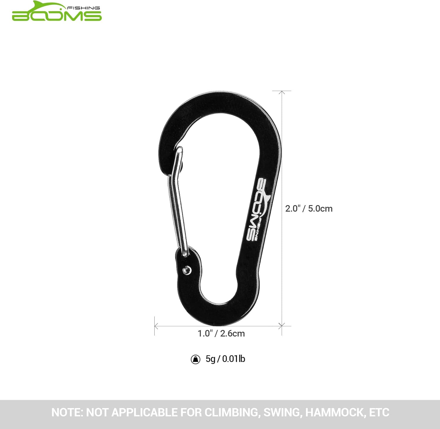 Booms Fishing CC1 Multi-Use Carabiner Clips: Clothing