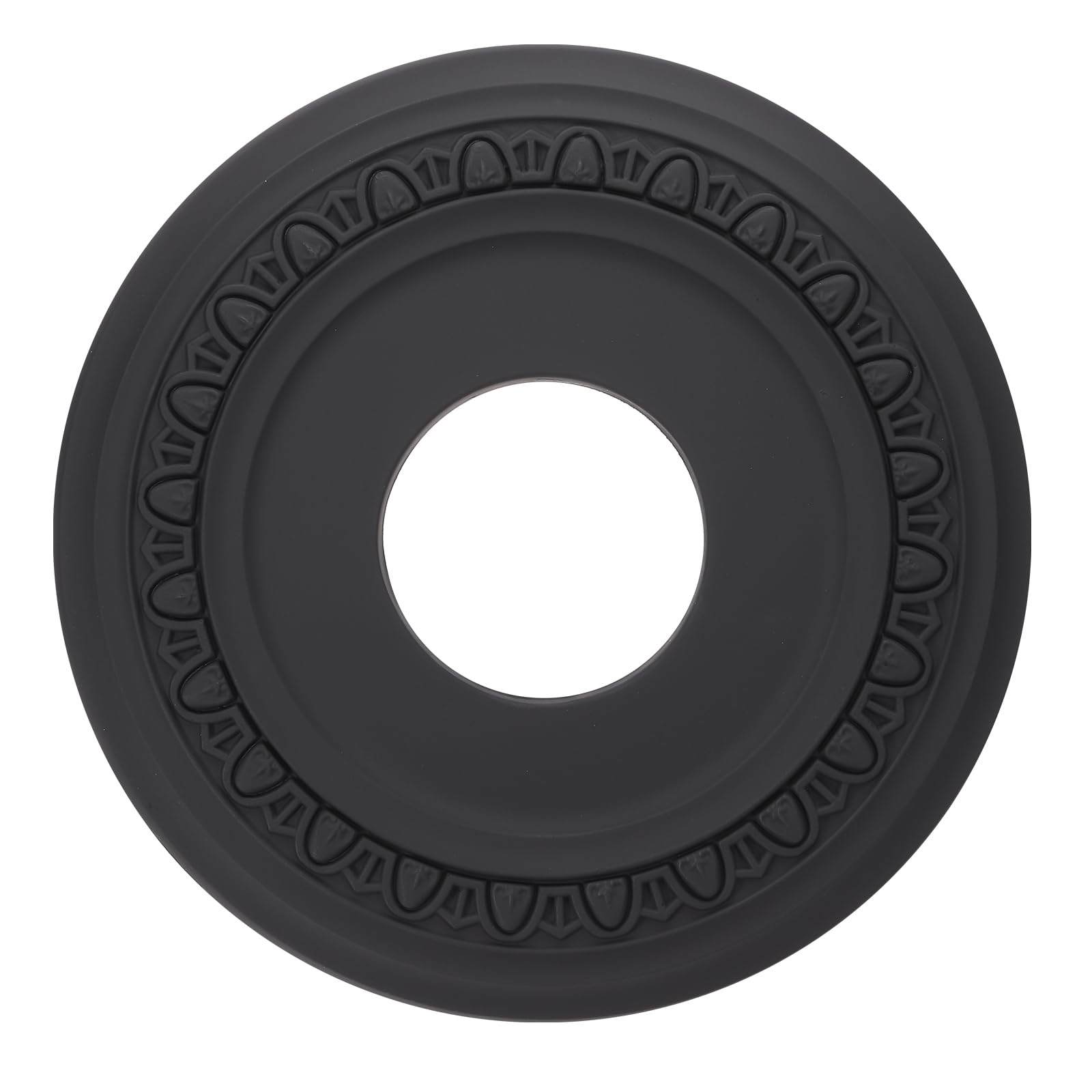 PATIKIL Ceiling Medallion, 12" OD x 4" ID PU Decorative Ceiling Light Medallion Chandelier Medallion Petal Ceiling Light Cover Plate for Ceiling Light Fixtures Fans, Black