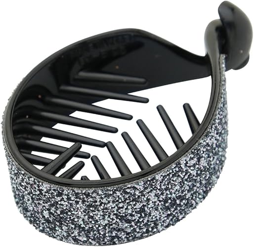 Amazon ボナバンチュール Bonaventure 煌く ラメ ローリング ヘアクリップ シンプル レディース ヘアアクセサリー クリップ 人気 ブランド 髪留め グレー バレッタ クリップ 通販