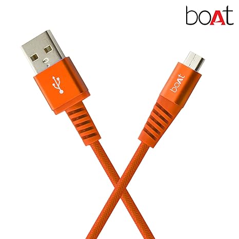 boAt Rugged V3 Braided Micro USB Cable (Molten Orange)