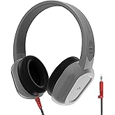 Brenthaven Rugged 2 Wired Headphones No Mic | 3.5 mm - Long Tangle Free Chew-Proof Cord - Reliable Drop Tested and Comfortable for Kids K-12 Students Classroom and School Use- Gray
