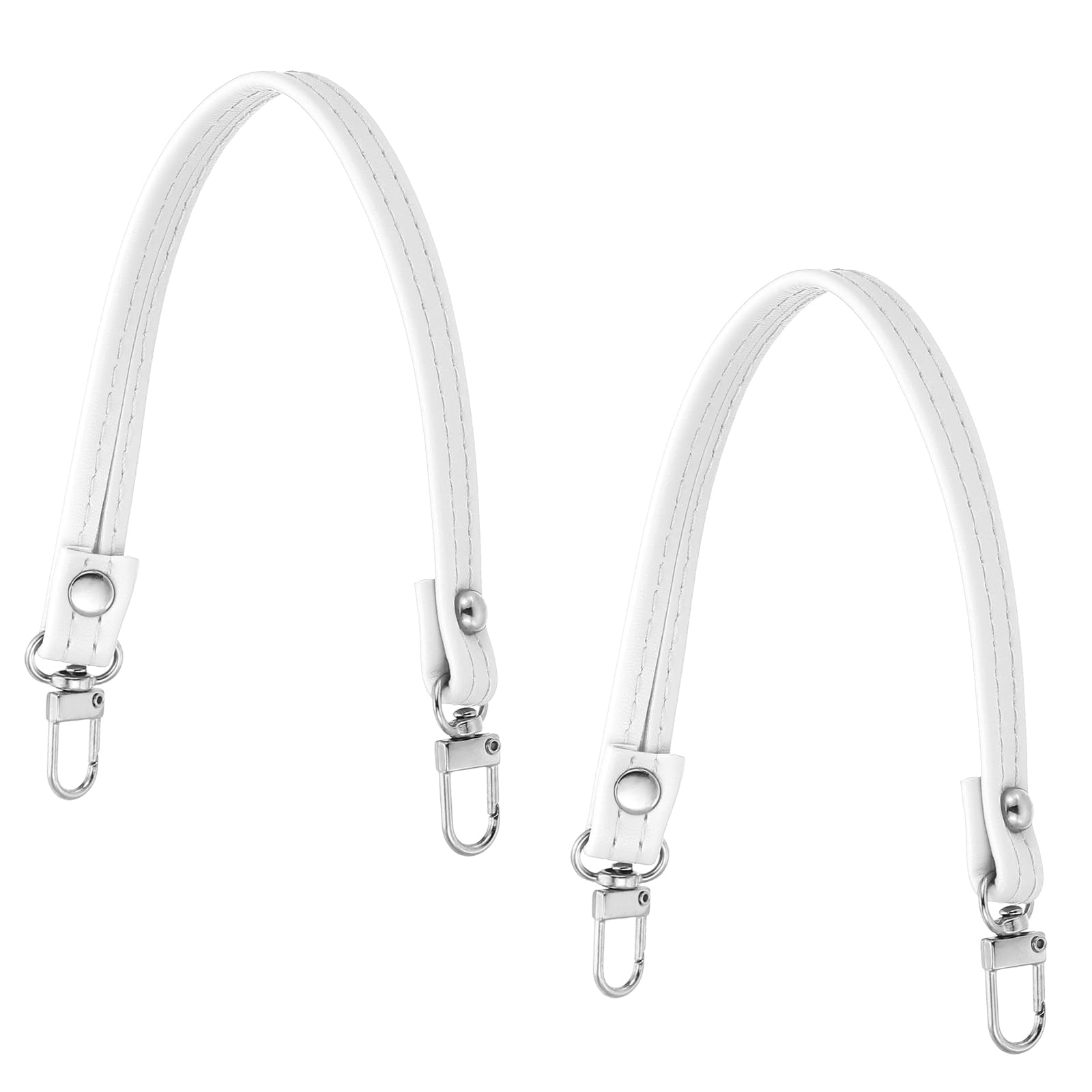 PATIKIL Leather Purse Handle Strap, 2 Pcs 10 Inch Replacement DIY Women Clutch Bag Handbag Top Handle Strap Repair Accessories White