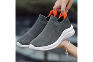 Mens and Womens Walking Shoes Slip On Running Shoes for Men Breathable Lightweight Walking Shoes Sport Fashion Sneakers,Gray