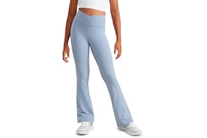 CRZ YOGA Girls Butterluxe Crossover Flare Leggings - Kids High Waist V Cross Bell Bottoms Bootcut Lounge Active Yoga Pants