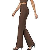 DLOODA Womens Bootcut Dress Pants Business Casual Work Pants with Pockets High Waist Stretchy Trousers Pull On Office Slacks