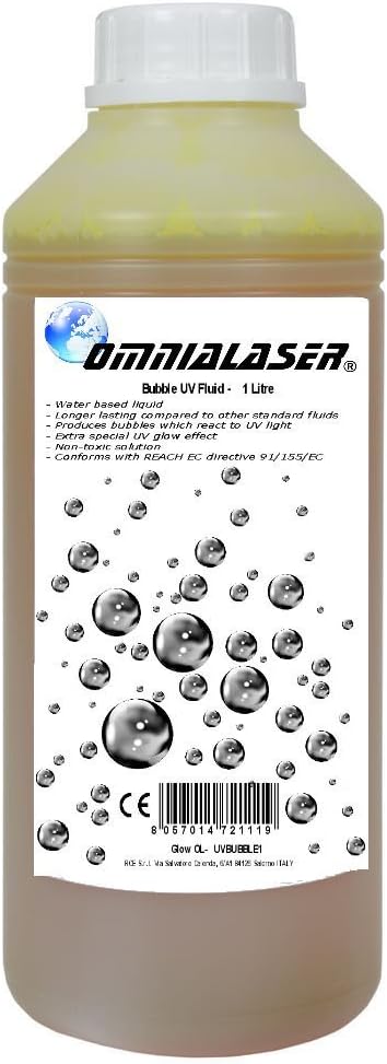 OmniaLaser ol-uvbubble1 Liquid for Bubble Machine Reagent UV Wood Black Light Fluorescent Neon Glow Party Solution for Generators of Soap Bubbles (ol-uvbubble1). ol-uvbubble1