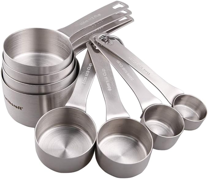 Smithcraft Set of 8 Stainless Steel Measuring Cups 18/8(304) Steel