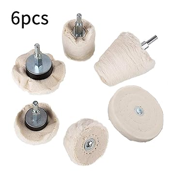 Polierscheibe für Bohrmaschine AOBETAK Polieraufsatz Akkuschrauber 6 Stück mit 1/4' Griff für Winkelschleifer,Polierwerkzeug;