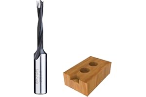 HUHAO Tipped Brad Point Brong Bit Dowel Drill Bits 5mm Dia x 70mm Long x 10mm Shank,Carbide Tipped Boring Bit for Hinge and Screw,Matched Replacement Bits for Hinge Boring Machine,Right Hand Rotation