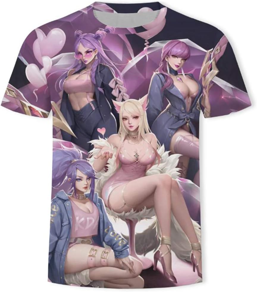 Rushine Unisex Sexy Girl Group 3D Digital Print T-Shirt