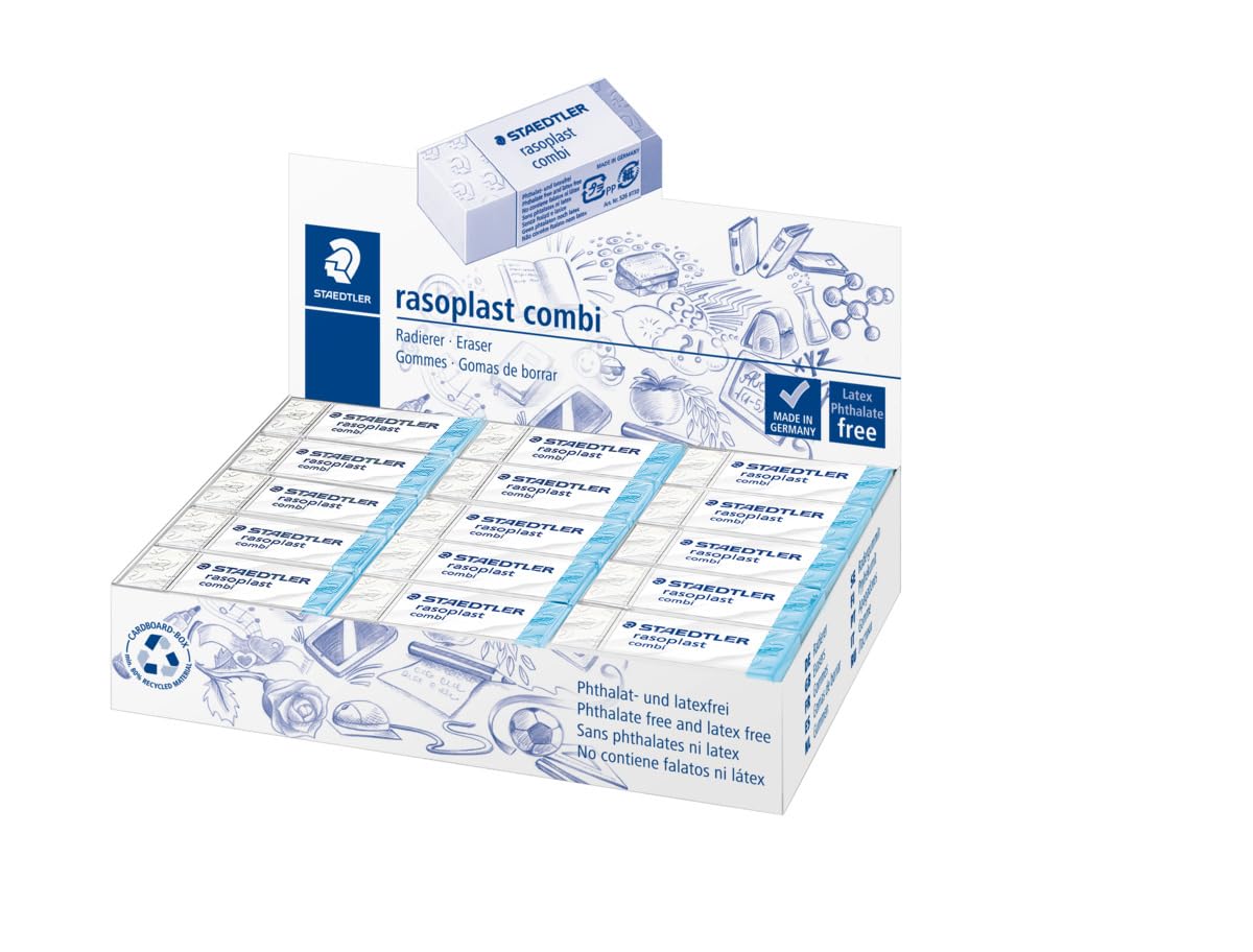 Staedtler 526BT30 Rasoplast Combi Eraser for Ink and Graphite - Pack of 30