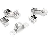 Jersvimc 20Pcs 1 Inch Stainless Steel Conduit Clamps | Two Hole Strap, U Bracket Rigid Pipe Strap, Metal U Clamp, for Pipe Fixing