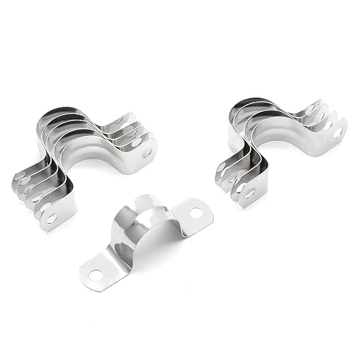 Jersvimc 20Pcs 1 Inch Stainless Steel Conduit Clamps, Two Hole U ...
