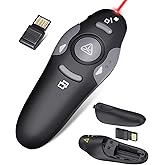 Wireless Presentation Clicker for PowerPoint Presentations, USB Dongle Presenter Remote with Laser Pointer Slide Clickers for