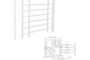 HOUSAGIES Grisham PP SPAG Window Security Bars with Quick-Release Egress, (White, 6Bar)26''H x 22''- 42'' Adjustable Width Window Safety Guards for Children, Tubular Steel, Rust Resistant