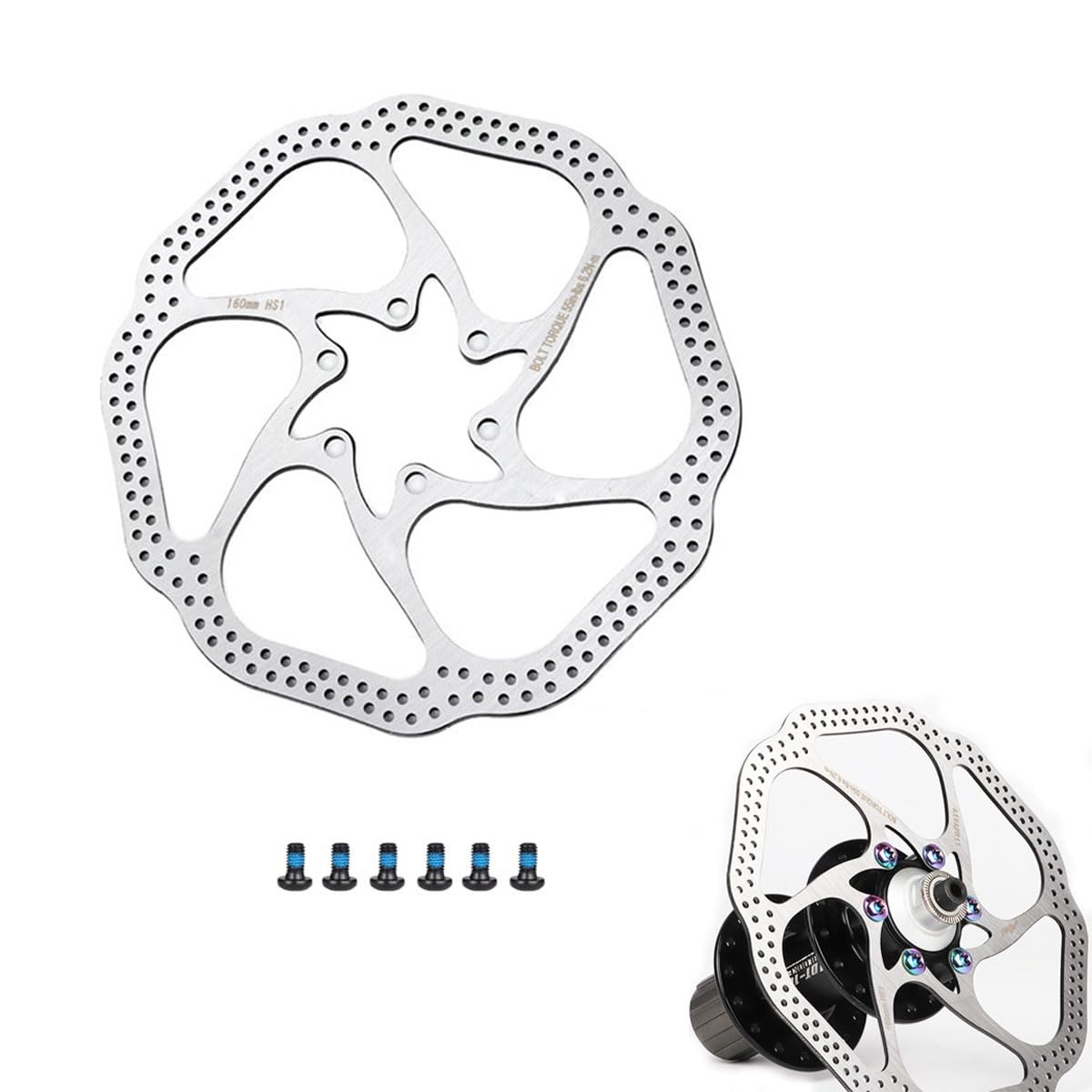 Photo 1 of 160mm Disc brakes for bicycle bike centerlock with 6 bolts fit for mountain road stainless disc brakes front conversion kit mtb accessories