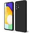oakxco for Samsung Galaxy A32 5G Phone Case Liquid Silicone, Cute Thin Slim Soft Rubber TPU Plain Smooth Gel Cover for Women Girl Aesthetic Design, Matte Solid Protective & Shockproof Bumper, Black