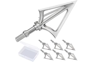 BOMBROOSTER Hunting Broadheads with 3 Fixed Blade 100 Grain Screw-in Archery Broadheads Compatible with Crossbows,Recurve and Compound Bows