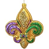 December Diamonds Glass Fleur De Lis Mardi Gras Hanging Ornament