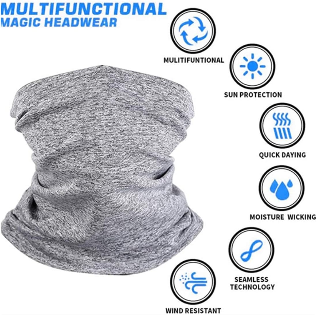 Kids Neck Gaiter Face Mask Bandana with Filter Tube Scarf Balaclava Face Cover for Boys Girls Outdoor Sport (Grey 2 Pack Child): Clothing