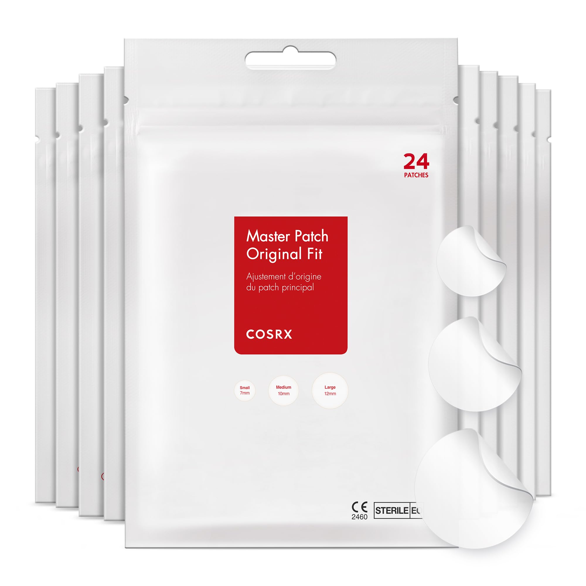 COSRX Master Patch Original Fit (240 Count) Absorbing Hydrocolloid Spot Treatment Pimple Spot Stickers, 3 Sizes — image 1