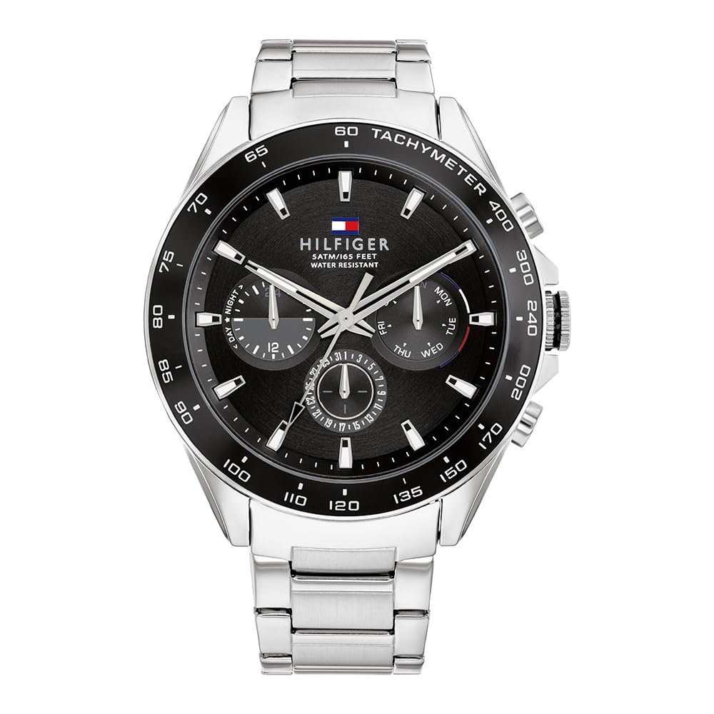 Tommy Hilfiger Analogue Multifunction Quartz Watch for Men with Silver Stainless Steel Bracelet - 1791967