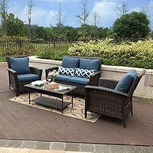 Amazon Com Hampton Bay Woodbury 4 Piece Wicker Outdoor Patio