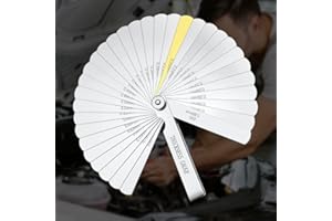 Stainless Steel Feeler Gauge Set, 32 Blades Double Marked Metric and Imperial Gap Measuring Tool (0.02-1.0mm / .0015".039")