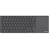 Rapoo E900T Mini Wireless Keyboard with Touchpad, Multi-Device HTPC Keyboard for PC-Connected TV/Tablet/Steam Deck/Gaming Console/Raspberry Pi/Mini PC - Support Touch Gestures for Windows & Mac