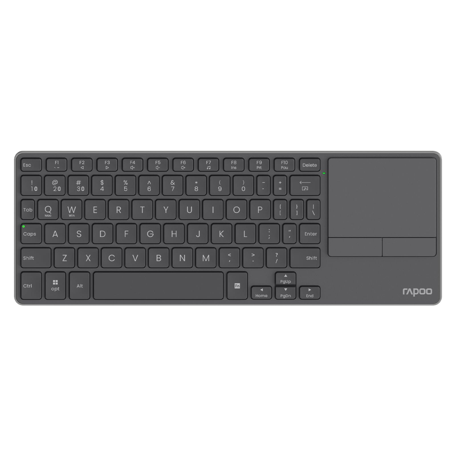 Photo 1 of Rapoo E900T Portable Wireless Keyboard with Touchpad, Multi-Device HTPC Keyboard for PC-Connected TV/Tablet/Steam Deck/Gaming Console/Raspberry Pi/Mini PC - Support Touch Gestures for Windows & Mac