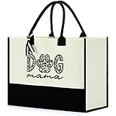FORBIDDEN PAPER Dog Mom Tote Bag Dog Lovers Gifts for Women Travel Bag Handbag Shoulder Bag Birthday Christmas for Woman Sisters BFF Wife Aunt Mom Animal Lovers