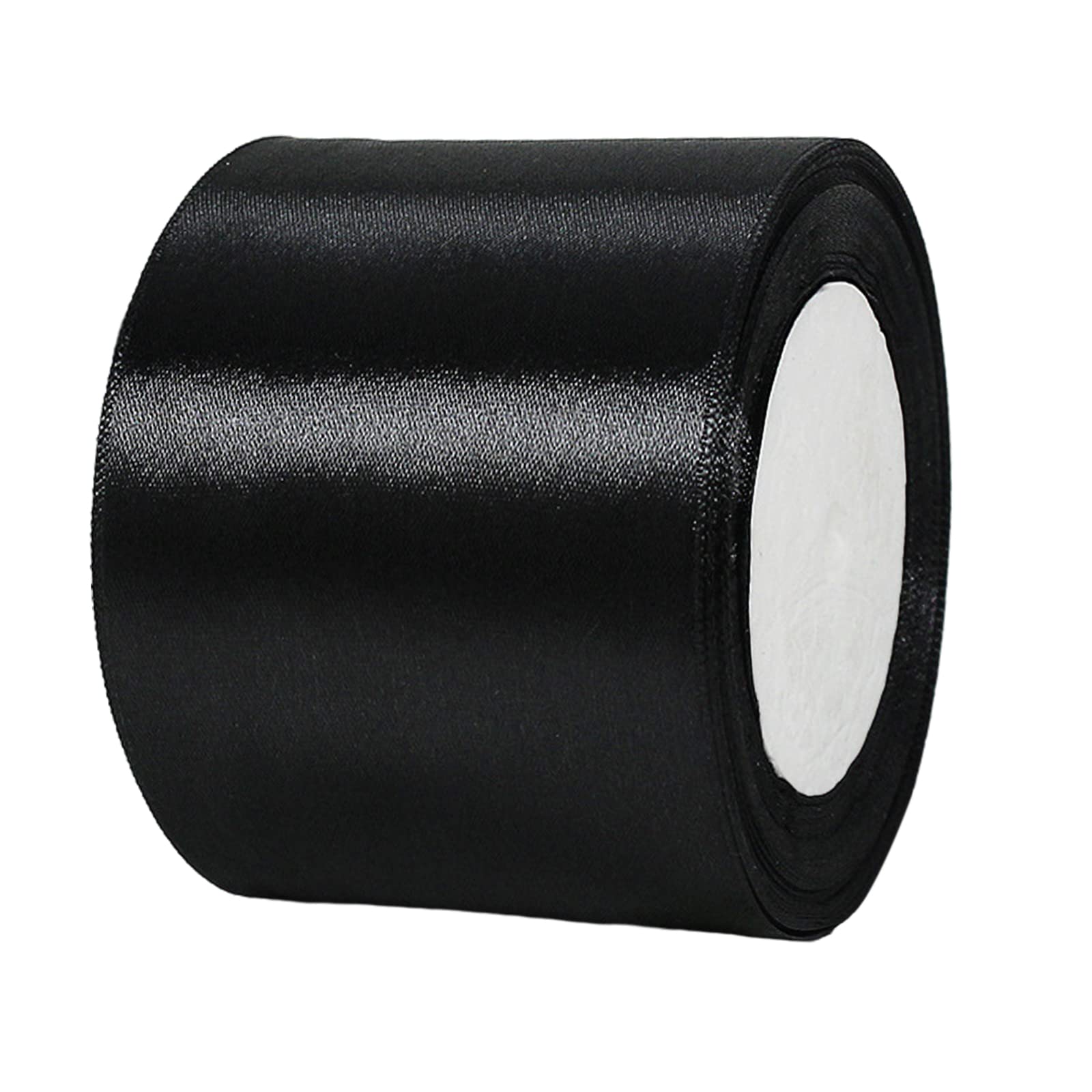 3 Inch 22m Wide Black Ribbon for Halloween,75mm Ribbon Black Fabric LargeRibbon Solid Satin Ribbon,PolyesterRibbon for Gift Wapping,Hair Bows,Sewing,Crafts,Floral,Wedding Car,Presents