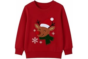 HILEELANG Kids Christmas Sweatshirts Cotton Holiday Tops 2–7 Years